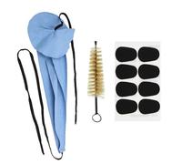 MuzcYM Saxophone Cleaning kit, Microfiber Blue Saxophone Inner Chamber Cleaning Cloth & Natural Bristles Mouthpiece Brush for Clarinet/Horn/Sax Winds Instruments with 8pcs Mouthpiece Cushions