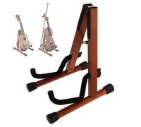 MuzcYM Violin Stand, Ukulele stand, Wooden Banjo Stand, Real Mahogany Solid Wood Floor Violin Stand with Bow Holder, Foldable A Stand for Ukuleles Violin Viola with Bow Holder
