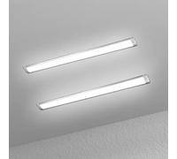 muzha 2 Packs LED Batten Lights 2FT 20W 6500k Daylight,Low Profile Wall or Ceiling Surface Mounted Fitting for Home/Workshop/Office/School Restaurant (2FT)