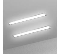 muzha 2 Packs LED Batten Lights 4FT 40W 6500k Daylight,Low Profile Wall or Ceiling Surface Mounted Fitting for Offices, Warehouse, Garages, Basements, Workshops