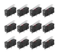 MUZHI SPDT 1NO 1NC Hinge Lever Momentary Push Button Micro Limit Switch AC 5A 125V 250V 3 Pins 12 Pcs