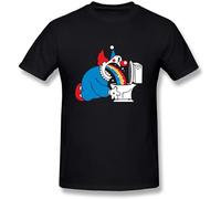MUZHILIN Men's Creative Clown Vomit Rainbows T Shirt Black 3XL