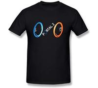 MUZHILIN Men's Portal 2 Cool Tshirt Casual Custom Short Sleeve Cotton Black M