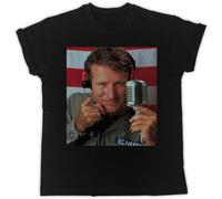 MUZHILIN Robin Williams Vietnam Mic Unisex T-Shirt Black XXL