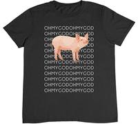MUZHILIN Shane Dawson Oh My God Pig OMG Funny YouTube Star Fan T-Shirt Black S