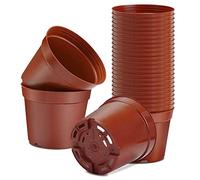 Muzhira Pots for Seed Starting/Cuttings, 15.5cm 20pcs Plastic Plant Nursery Pots,Seed Starting Pot Flower Plant Container for Seedlings, Cuttings, Transplanting