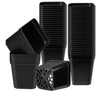 Muzhira Pots for Seed Starting/Cuttings, 7cm 20pcs Plastic Square Plant Nursery Pots,Seed Pot Flower Plant Container for Fruit, Vegetable, Plant, Succulents, Seedlings, Cuttings, Transplanting