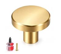 MUZHUPGUZ Gold Cabinet Knobs, 8 Pcs Brushed Brass Round Kitchen Cabinet Hardware Pulls Knobs Gold for Dresser Drawer Cupboard Furniture Closet Wardrobe Door Knobs Handles, with Screwdriver,20x28 mm