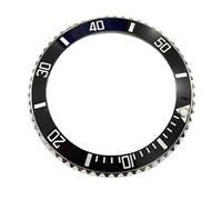 MUZIJING Silver Gold Steel 40mm SUB 116610 Watch Fluted Bezel Pad Black Green Blue Ceramic Bezel 41mm 126610 for RLX SUB Watch Case (Black Silver, 40mm 116610)