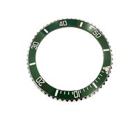 MUZIJING Silver Gold Steel 40mm SUB 116610 Watch Fluted Bezel Pad Black Green Blue Ceramic Bezel 41mm 126610 for RLX SUB Watch Case (Green Silver, 40mm 116610)