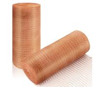 MUZIK 2 Pack 8 Inch x 50 Feet Pure Copper Mesh Roll - Rustproof Rodent Control Wire Mesh Screen for DIY Projects, Pest Barrier, Garden & Vent Protection - Easy to Cut, Durable & Snake Proof