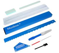 Muzikion Luthier Tool Kit, Fret Leveling Kit, Pro Guitar Setup Tool Set with Guitar Neck Notched Straight Edge, 16in Fret Leveling Beam, Fret Crowning File, Fret End Dressing File, Fret Rocker