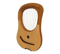Muzikkon Lyre Harp, 10 Strings Lacewood Engraved