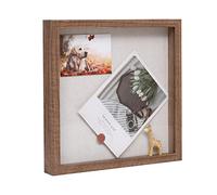 Muzilife 3D Picture Frame with Glass Pane, Deep Wooden Frame for Filling, 28 x 28 cm, Object Frame, Square Shape, Gift for Family Friends, Pack of 1, Brown