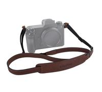 MUZIRI KIINOKOO Camera Strap Genuine Leather with Nylon Belt - Adjustable Shoulder Neck Strap Comes with Triangular Rings for Most of Digital Cameras- Length 90cm to 140cm - Coffee