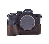 MUZIRI KINOKOO A7M4 / α7IV Camera Case, Genuine Leather Bottom Case Compatible for Sony Alpha7IV /ILCE-7M4 /A7M4 /α7IV Camera - Coffee