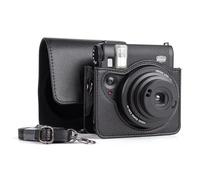 MUZIRI KINOKOO Camera Case Compatible for Fuji Instax Mini 99 Camera, PU Leather Mini 99 Protective Case with Paste Cover Design Fuji Mini 99 Case with Adjustable Shoulder Strap - Black