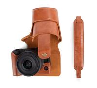 MUZIRI KINOKOO Case for Canon EOS R50 V Camera, PU Leather Protective Cover for EOS R50 V/R50V Digital Camera with RF-S14-30mm Lens, Detachable Carrying Case with Adjustable Shoulder Strap - Brown