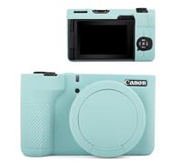 MUZIRI KINOKOO Case for Canon Powershot V1 Camera - Soft Silicone Rubber Protective Cover with Removable Lens Cover for Canon V1 Vlog Camera - Anti-Scratch Slim Fit Soft Skin Case - Blue