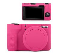 MUZIRI KINOKOO Case for Canon Powershot V1 Camera - Soft Silicone Rubber Protective Cover with Removable Lens Cover for Canon V1 Vlog Camera - Anti-Scratch Slim Fit Soft Skin Case - Rose Red