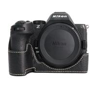MUZIRI KINOKOO Case for Nikon Z5 II Mirrorless Camera, Retro Style PU Leather Z5 II/Z5II/Z5 Mark II Half Protective Case with Opening Bottom and Hand Grip Design - Black