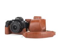 MUZIRI KINOKOO Case for Nikon Z50 II Camera with DX 16-50mm Lens, PU Leather Z50 II/Z50II Camera Protective Case - Removable Carrying Case with Shoulder Rest Strap & Small Rings - Brown