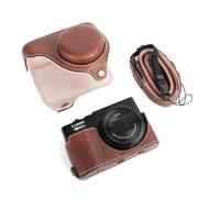 MUZIRI KINOKOO Case for Panasonic Lumix DC-TZ99 Digital Camera, PU Leather Protective Cover for Lumix TZ99, Detachable Carrying Case with Adjustable Shoulder Strap - Coffee