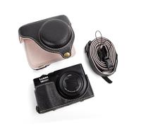 MUZIRI KINOKOO Case for Panasonic Lumix DC-TZ99 Digital Camera, PU Leather Protective Cover for Lumix TZ99, Detachable Carrying Case with Adjustable Shoulder Strap - Black