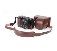 MUZIRI KINOKOO Case for Sony ZV-E10 II Camera, PU Leather Protective Cover for Sony Alpha ZV-E10 II/ZVE10 II Camera with 16-50mm Lens - Removable Carrying Bag with Shoulder Strap - Coffee