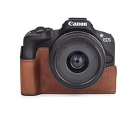 MUZIRI KINOKOO EOS R50 Case, Retro Style Real Genuine Leather Camera Case for Canon EOS R50/EOSR50, Hand Grip, Opening Bottom Design, Brown