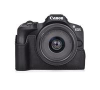 MUZIRI KINOKOO EOS R50 Case, Retro Style Real Genuine Leather Case for Canon EOS R50/EOSR50 Camera Protective Case - EOS R50 Case with Hand Grip and Opening Bottom Design - Black