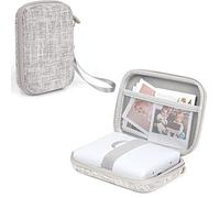 MUZIRI KINOKOO EVA Hard Carrying Case Compatible with Fuji Instax Mini EVO Camera Mini Link/Link 2/ Link SQ Smartphone Photo Printer Bag with Wrist Strap - WhiteGrey