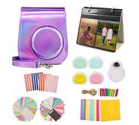 MUZIRI KINOKOO Fuji mini 11 Case, mini 11 Accessories Kit for Fuji mini 11 Protective Case with 8 Useful Accessories Camera Bag Kit, 4 Colors Filter Lens and Selfie Lens - Purple