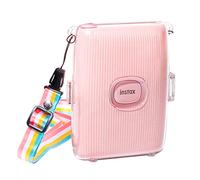 MUZIRI KINOKOO Fuji Mini Link 2 Case, Protective Case Compatible for Fuji Instax Link 2 Smartphone Printer Clear Case Cover - Hard PVC Case with Rainbow Shoulder Strap - Transparent