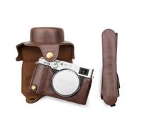 MUZIRI KINOKOO Fuji X100VI Camera Case, PU Leather Protective Case for Fujifilm Fuji X100VI Camera with Adjustable Shoulder Strap Easy Carrying X100VI Case Add Grip to Camera - Coffee