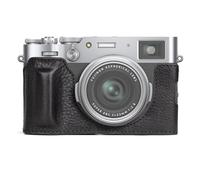 MUZIRI KINOKOO Fuji X100VI Case, Genuine Leather Protective Half Case Compatible for Fujifilm X100VI Camera - with Opening Bottom and Hand Grip Design - Black
