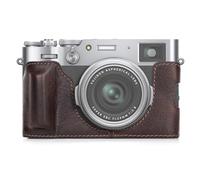 MUZIRI KINOKOO Fuji X100VI Case, Genuine Leather Protective Half Case Compatible for Fujifilm X100VI Camera - with Opening Bottom and Hand Grip Design - Coffee