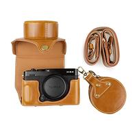 MUZIRI KINOKOO Fuji XE4 Case, Protective Case Compatible for Fujifilm X-E4/ XE4 Camera - PU Leather Half Case with Shoulder Strap - Brown