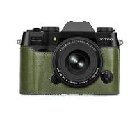 MUZIRI KINOKOO Fuji XT50 Case, Genuine Leather Protective Half Case Compatible for Fujifilm X-T50 Fuji XT50 Camera - with Opening Bottom and Hand Grip Design - Green