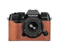 MUZIRI KINOKOO Fuji XT50 Case, Genuine Leather Protective Half Case Compatible for Fujifilm X-T50 Fuji XT50 Camera - with Opening Bottom and Hand Grip Design - Brown
