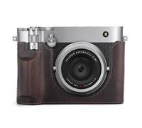 MUZIRI KINOKOO Genuine Leather Half Case for Fuji GFX100 RF Camera - Coffee | Retro Style Protective Case for Fujifilm GFX100RF with Opening Bottom and Hand Grip Design, Battery&SD Card Easy to Access
