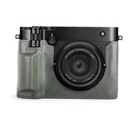 MUZIRI KINOKOO Genuine Leather Half Case for Fuji GFX100 RF Camera - Green | Retro Style Protective Case for Fujifilm GFX100RF with Opening Bottom and Hand Grip Design, Battery&SD Card Easy to Access