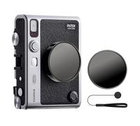 MUZIRI KINOKOO Lens Cap for Fuji Instax Mini EVO Instant Camera, Premium Plastic Mini EVO Lens Cover in Flocking Internal with Anti-Loss Rope - Black
