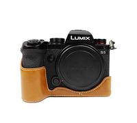 MUZIRI KINOKOO Lumix DC-S5 /S5 II Case, Camera Case Compatible for Panasonic Lumix DC-S5 / S5 Mark II Camera Bottom Case - PU eather Protective Case with Grip - Brown