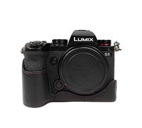 MUZIRI KINOKOO Lumix DC-S5 /S5 II Case, Camera Case Compatible for Panasonic Lumix DC-S5 / S5 Mark II Camera Bottom Case - Geunine Leather Protective Case with Grip - Black