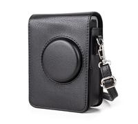 MUZIRI KINOKOO Mini EVO Camera Case Compatible for Fuji Instax Mini EVO Instant Camera with Adjustable Shoulder Strap in Black Lychee Texture Vertical Style