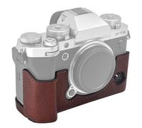 MUZIRI KINOKOO Protective Case Compatible for Fujifilm XT5/Fui X-T5 Camera - Genuine Leather Half Case for Fuji X-T5/XT5 Case with Opening Bottom and Hand Grip Design - Brown