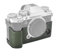 MUZIRI KINOKOO Protective Case Compatible for Fujifilm XT5/Fui X-T5 Camera - Genuine Leather Half Case for Fuji X-T5/XT5 Case with Opening Bottom and Hand Grip Design - Green