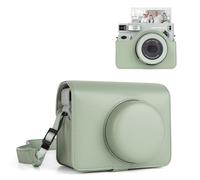 MUZIRI KINOKOO Protective Case Compatible for Instax Wide 400 Instant Camera, PU Leather Case for Fuji Instax Wide 400 Camera with Adjustable Shoulder Strap - Green