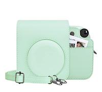 MUZIRI KINOKOO Protective Case for Instax Mini 12 Instant Camera - PU Leather Mini 12 Camera Carrying Bag with Photo Pocket - Adjustable Shoulder Strap - Green